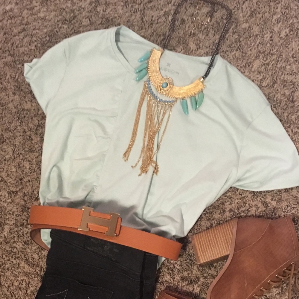 Caslon mint green top